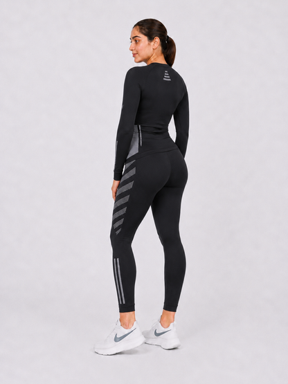 Caliphe Seamless Baby Soft Dry Fit Women's Suit - Black