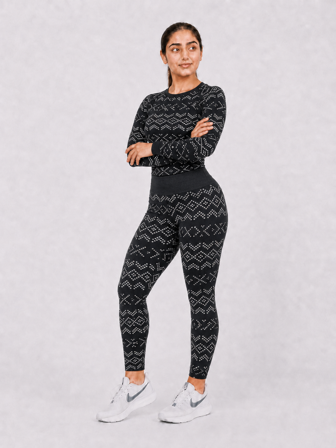 Seamless Baby Soft Dry Fit Women's Suit (Zig Zag Lines)