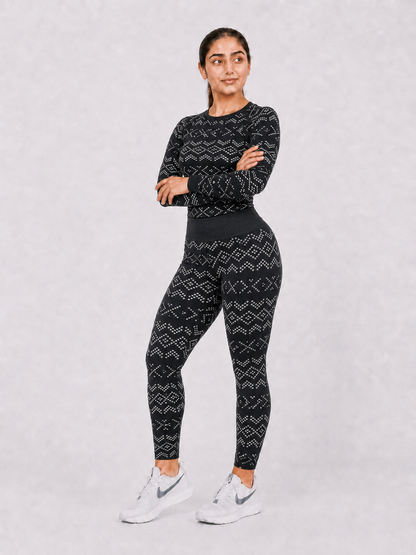 Seamless Baby Soft Dry Fit Women's Suit (Zig Zag Lines)