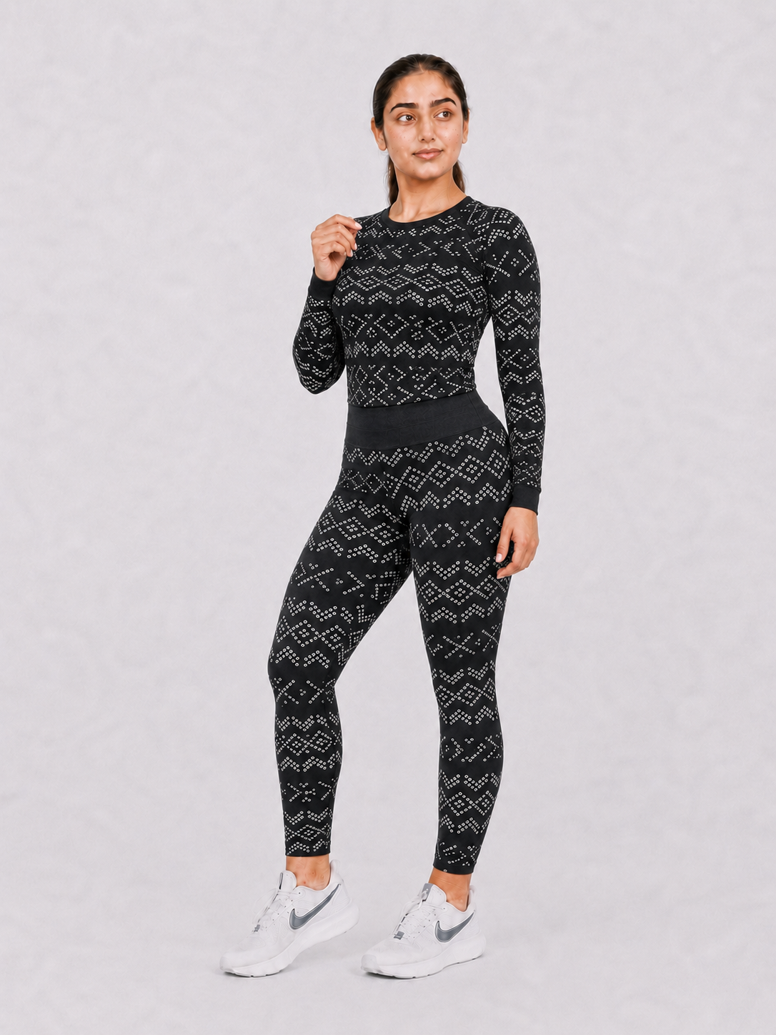 Seamless Baby Soft Dry Fit Women's Suit (Zig Zag Lines)