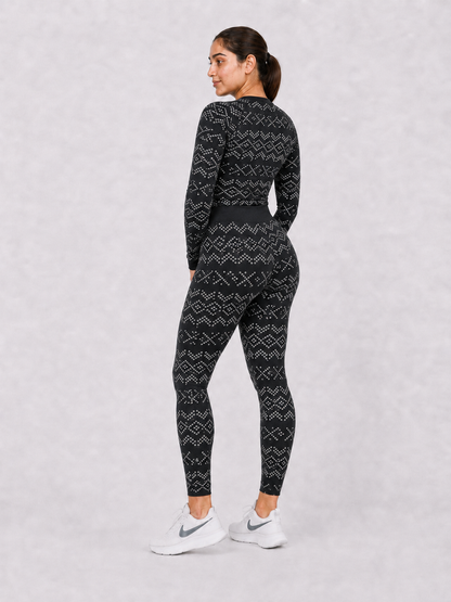 Seamless Baby Soft Dry Fit Women's Suit (Zig Zag Lines)