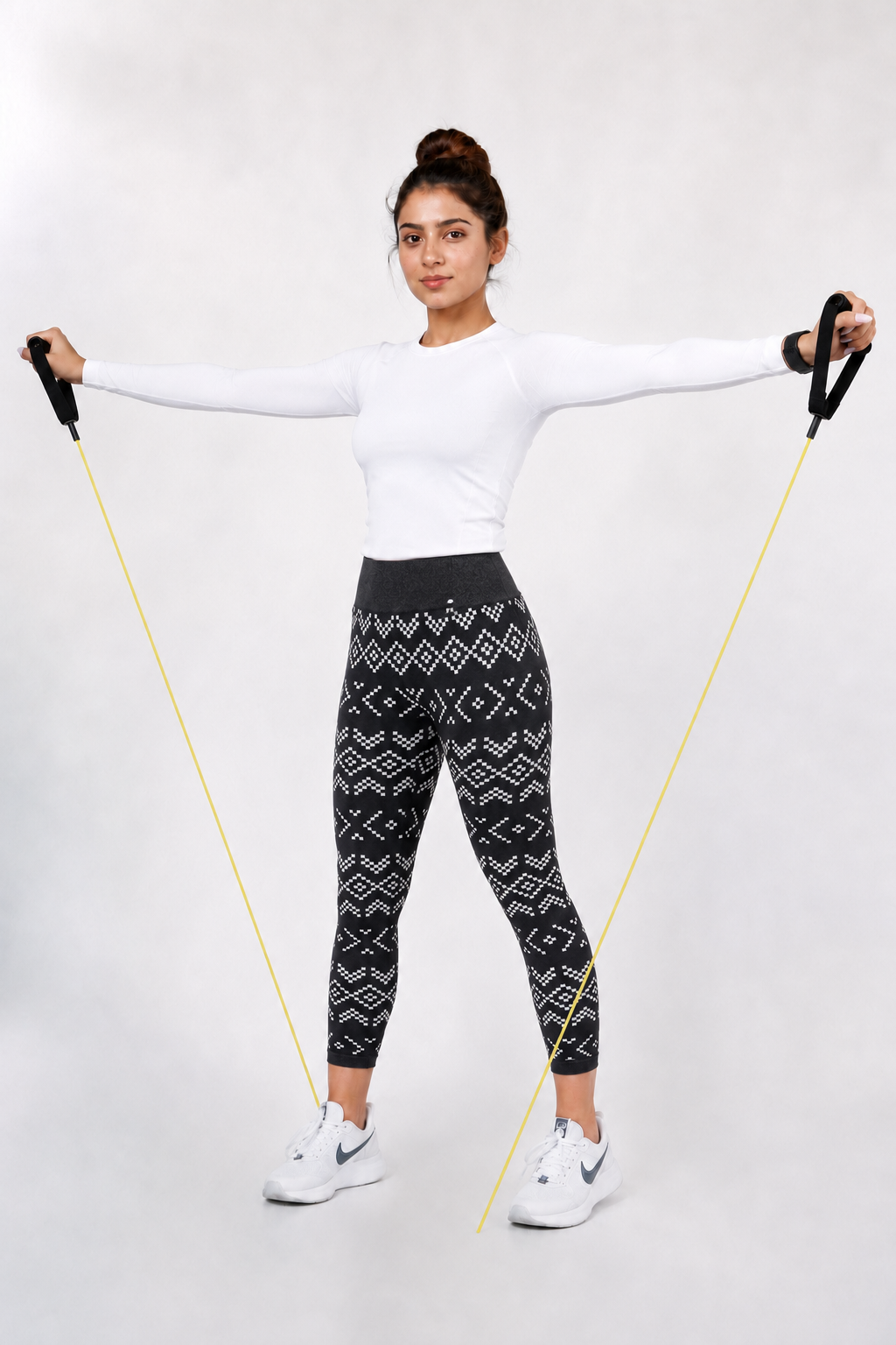 Seamless Medium Compression Leggings (Zig Zag Print)