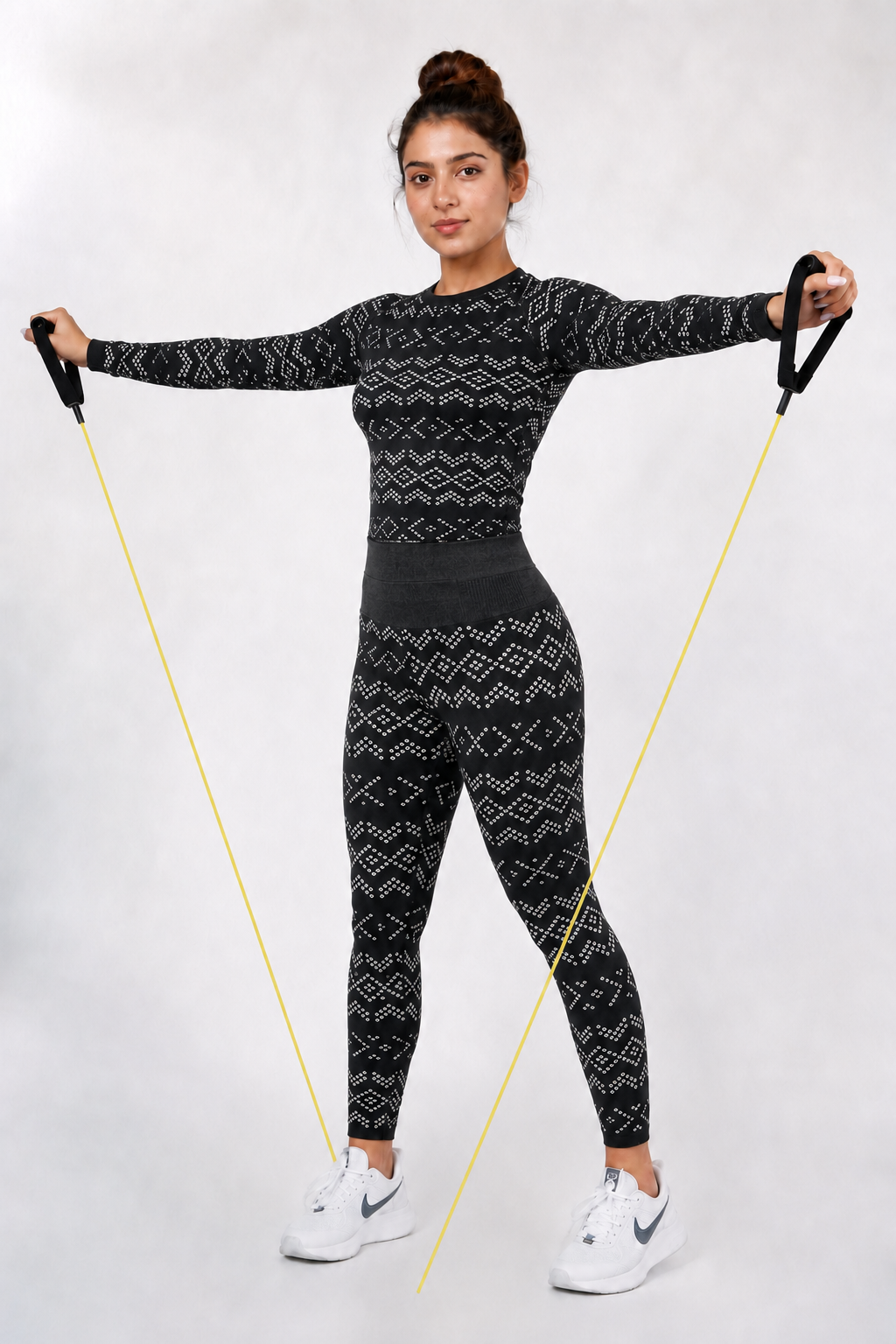 Seamless Baby Soft Dry Fit Women's Suit (Zig Zag Lines)