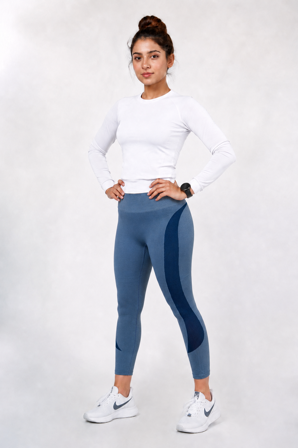 Blue Sculpt Seamless High Compression Leggings