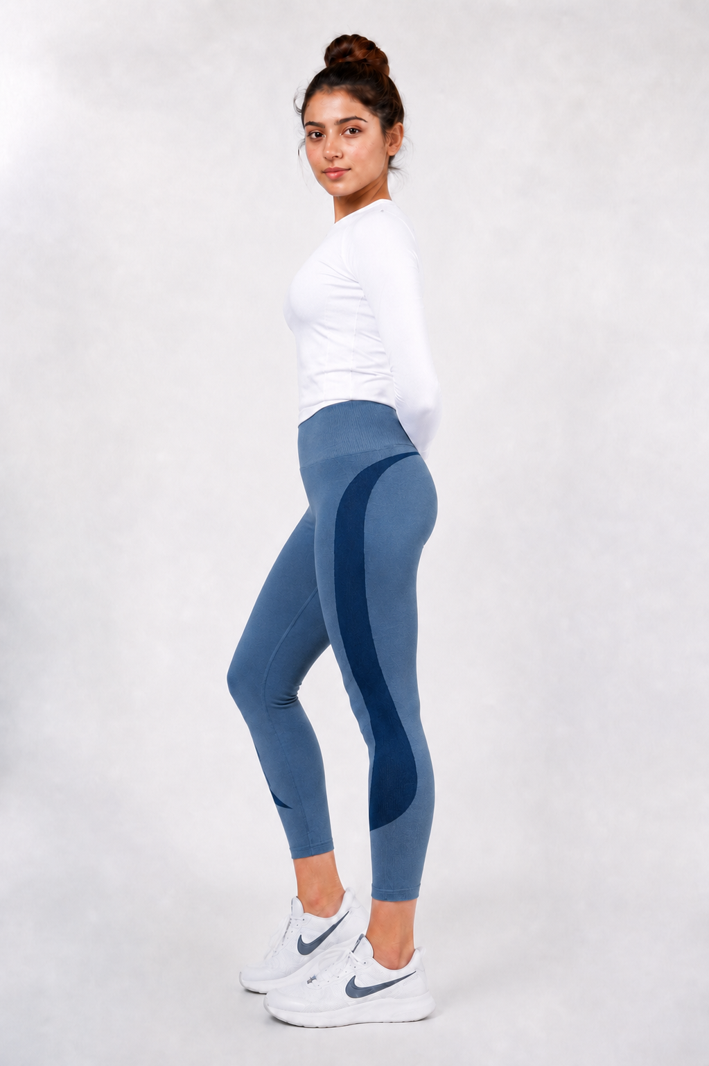 Blue Sculpt Seamless High Compression Leggings