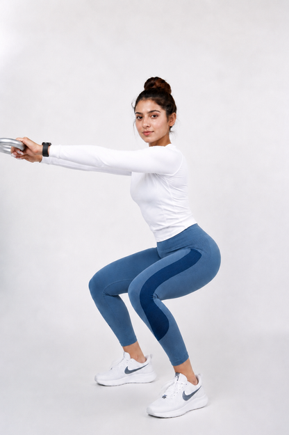 Blue Sculpt Seamless High Compression Leggings
