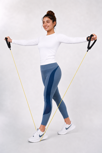 Blue Sculpt Seamless High Compression Leggings