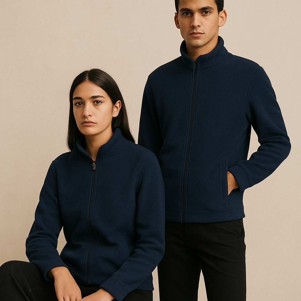 Uneek Classic Full Zip Polar Fleece Jacket - Navy