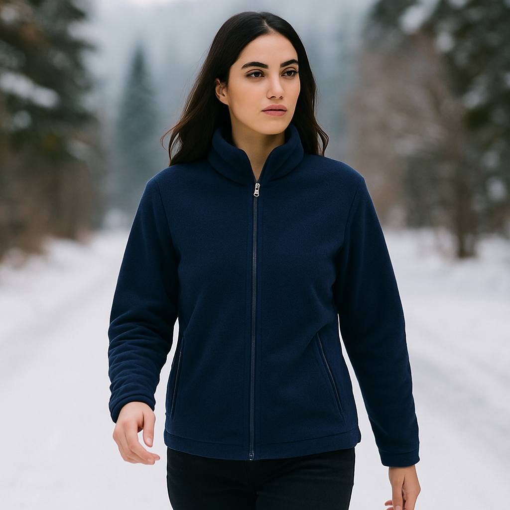 Uneek Classic Full Zip Polar Fleece Jacket - Navy