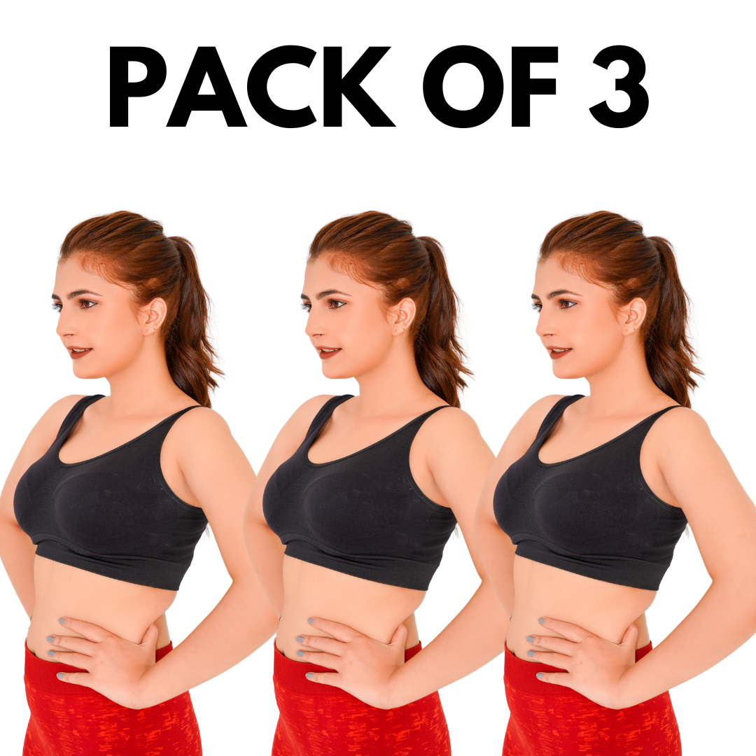 Double-Layered Seamless Comfort Bra (Pack of 3)