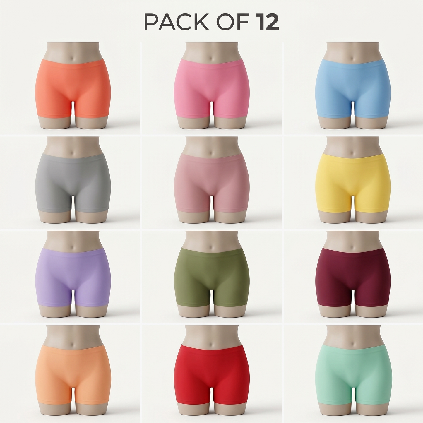 Pack of 12 Soft Seamless Boy Short