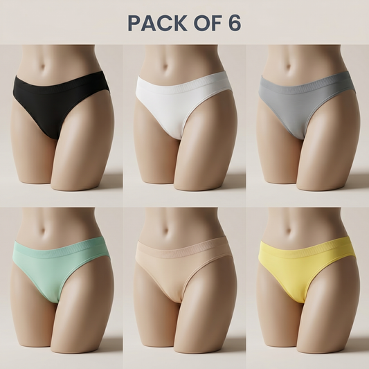 Pack of 6- Women's Seamless Thong