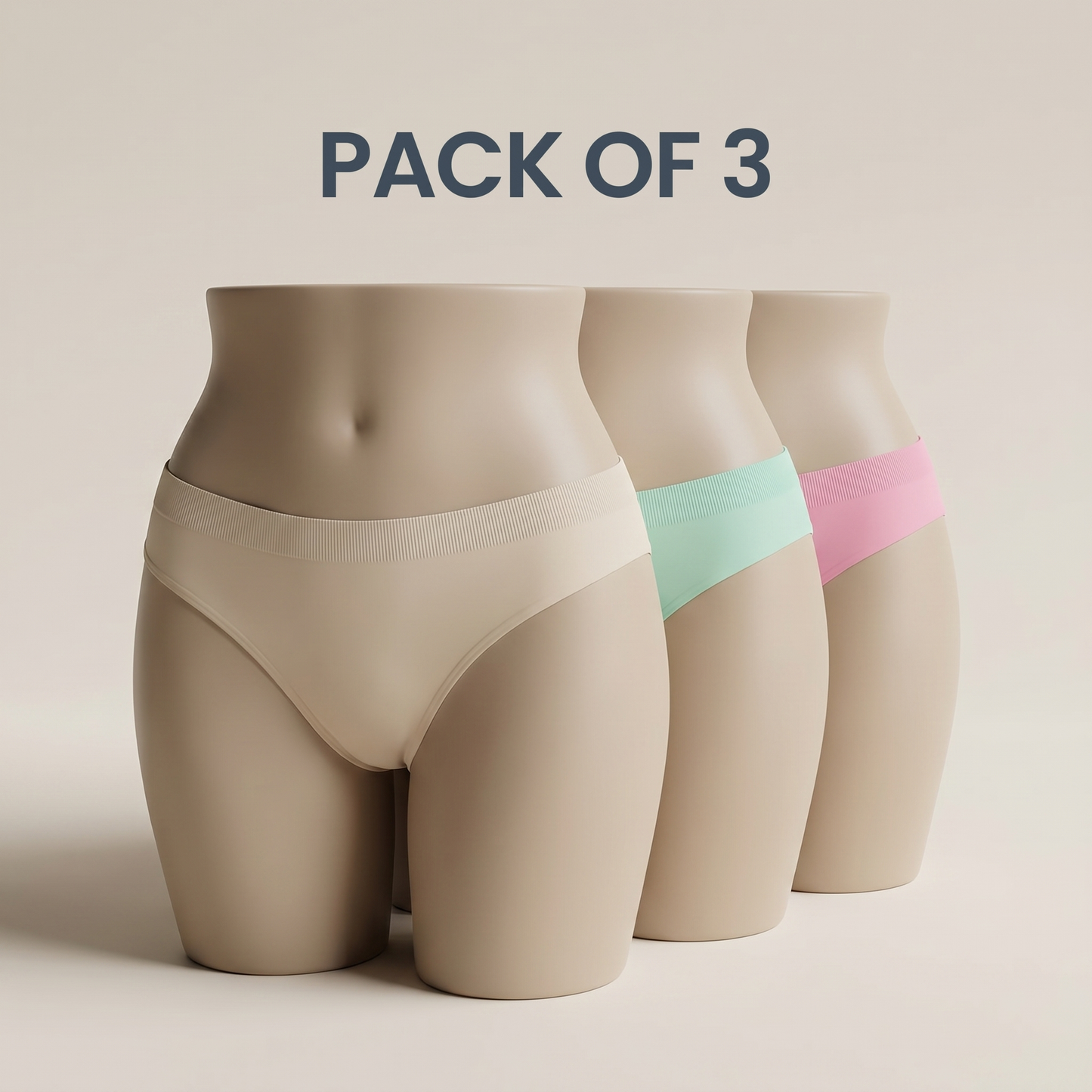Pack of 3 - Women's Seamless Thong
